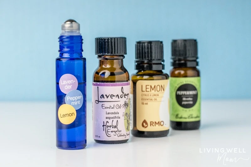 essential oil allergy relief blend with lavender, lemon, and peppermint oils