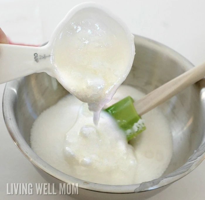 melted coconut oil in bowl