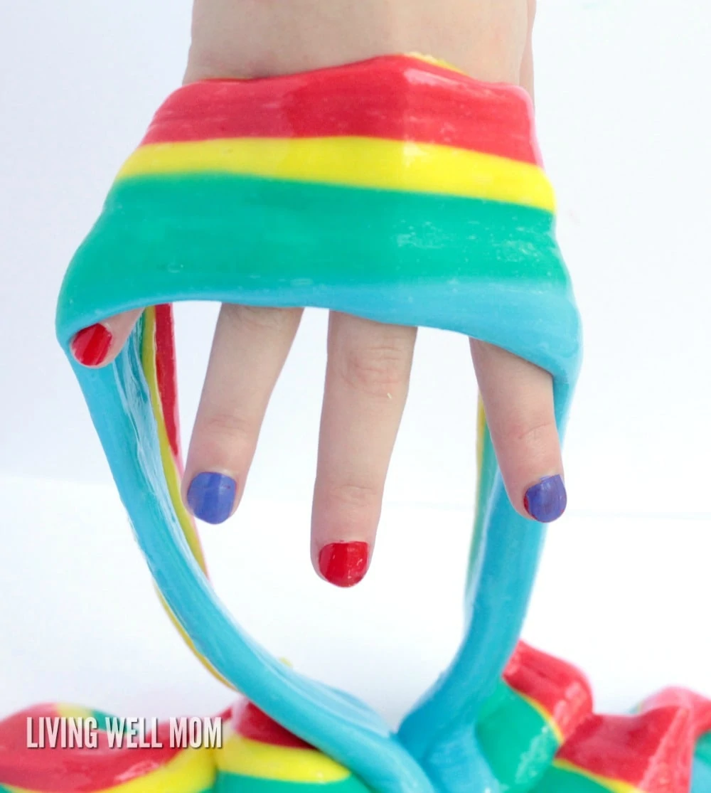 This easy colorful rainbow gak activity is a fun sensory activity kids of all ages will love! Find the easy step by step tutorial here.