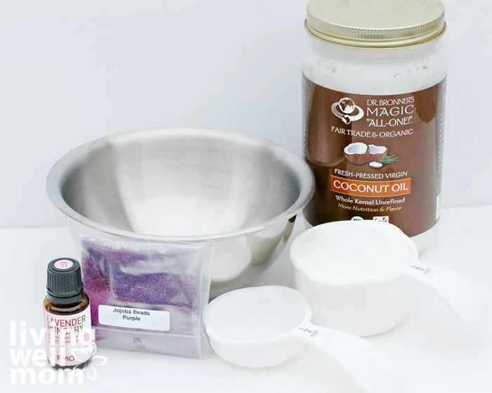 DIY lavender sugar face scrub ingredients