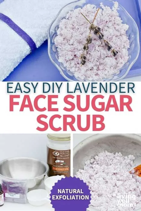 easy DIY lavender face sugar scrub pin