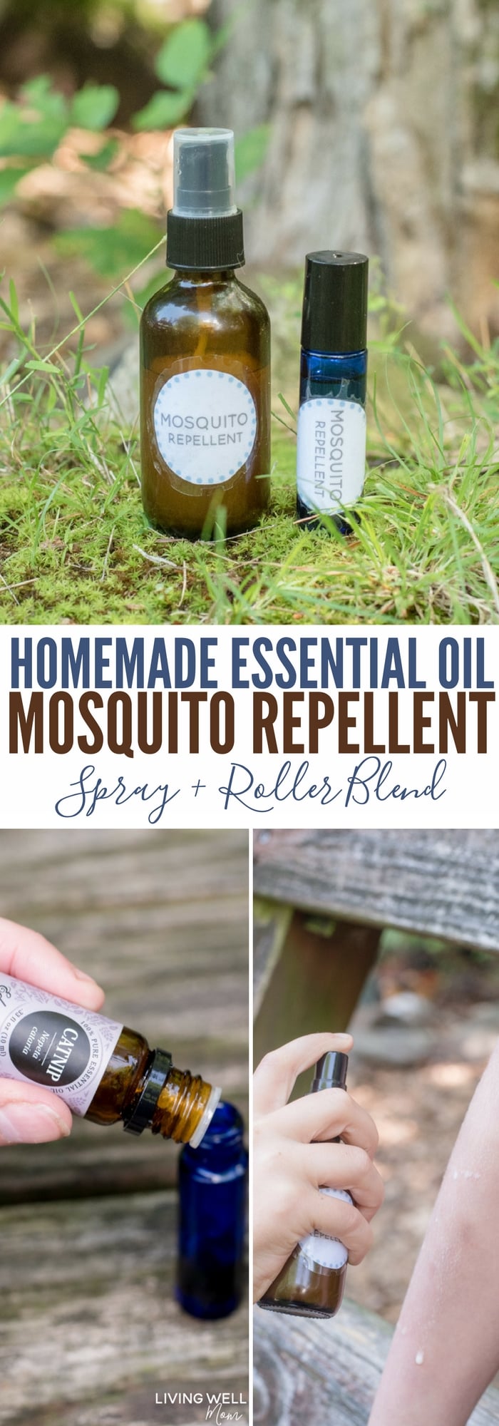 Homemade Essential Oil Mosquito Repellent Spray + Roller Blend