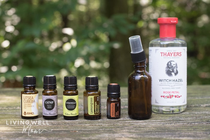 essential oils and supplies to make homemade mosquito spray
