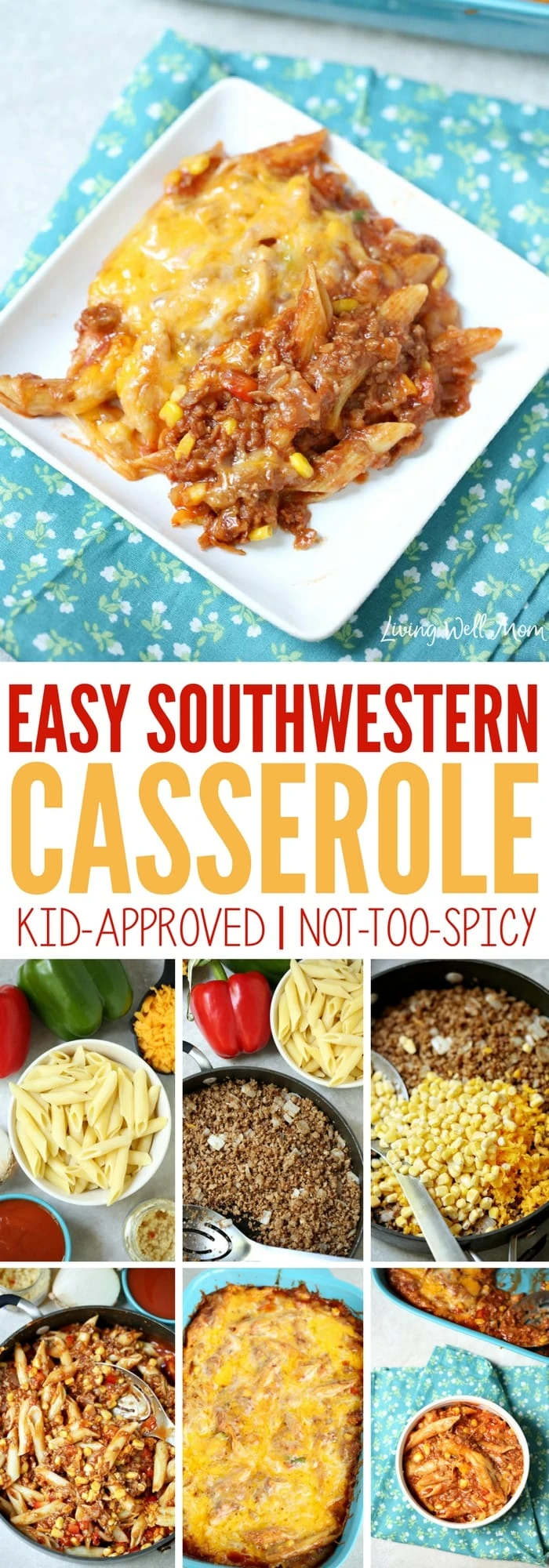 With ground sausage, this Easy Southwestern Casserole is a delicious dinner that's got flavor without too much spice. This recipe is kid-approved and a perfect busy weeknight quick-and-easy meal. Plus there's an easy gluten-free option and can be made dairy-free as well.