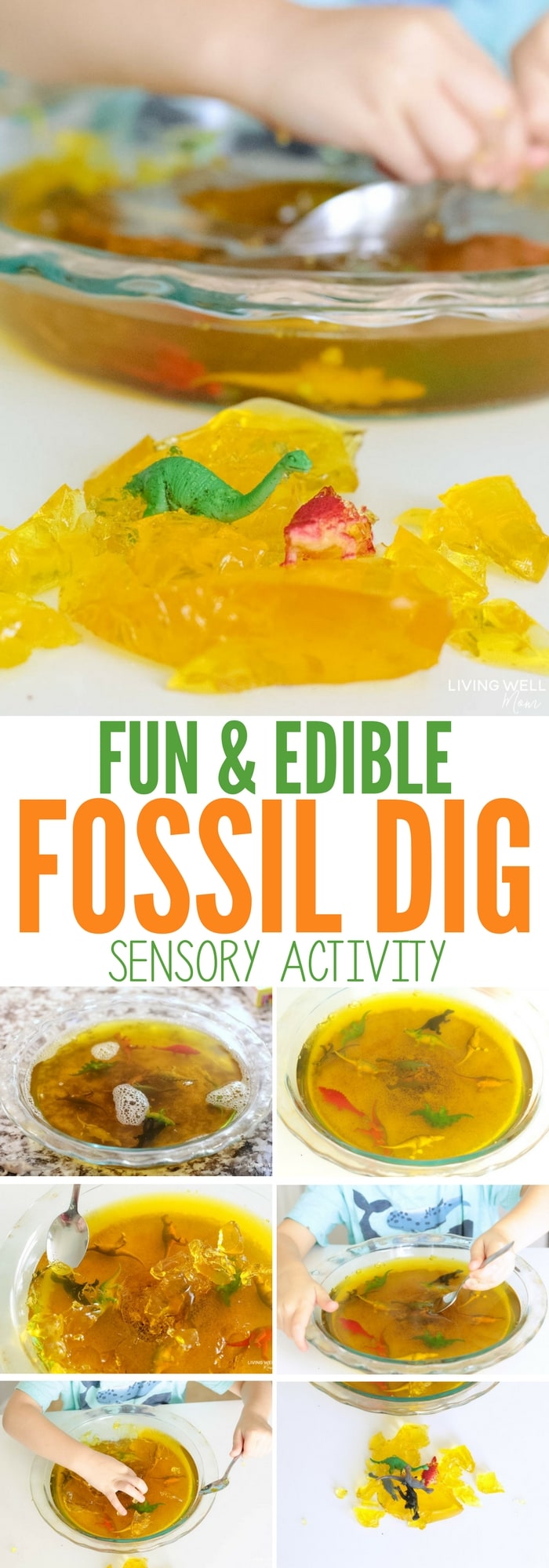 Kids will love digging for their own dinosaurs in this fun Edible Fossil Dig activity! From toddlers to kids with autism, this is a great sensory activity too.