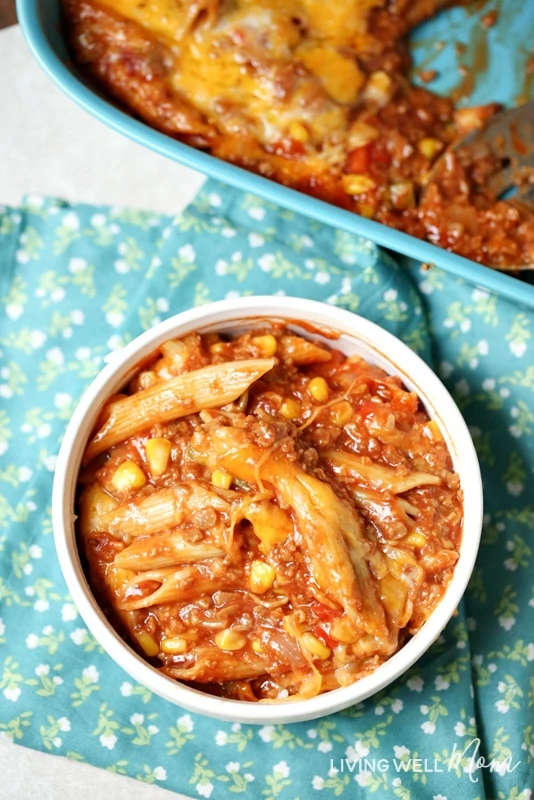 With ground sausage, this Easy Southwestern Casserole is a delicious dinner that's got flavor without too much spice. This recipe is kid-approved and a perfect busy weeknight quick-and-easy meal. Plus there's an easy gluten-free option and can be made dairy-free as well.