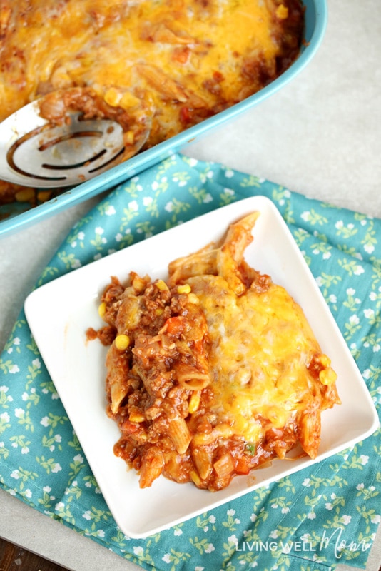 With ground sausage, this Easy Southwestern Casserole is a delicious dinner that's got flavor without too much spice. This recipe is kid-approved and a perfect busy weeknight quick-and-easy meal. Plus there's an easy gluten-free option and can be made dairy-free as well.