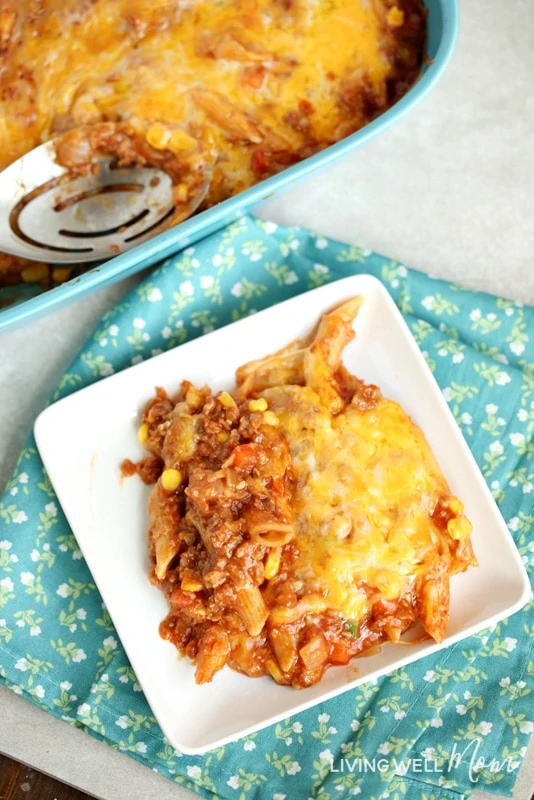 With ground sausage, this Easy Southwestern Casserole is a delicious dinner that's got flavor without too much spice. This recipe is kid-approved and a perfect busy weeknight quick-and-easy meal. Plus there's an easy gluten-free option and can be made dairy-free as well.