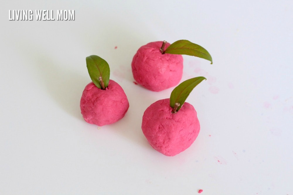 Looking for something a little different from play-doh? Check out this simple recipe for play clay and easy instructions for how to make clay apples. Kids of all ages will enjoy this fun activity!