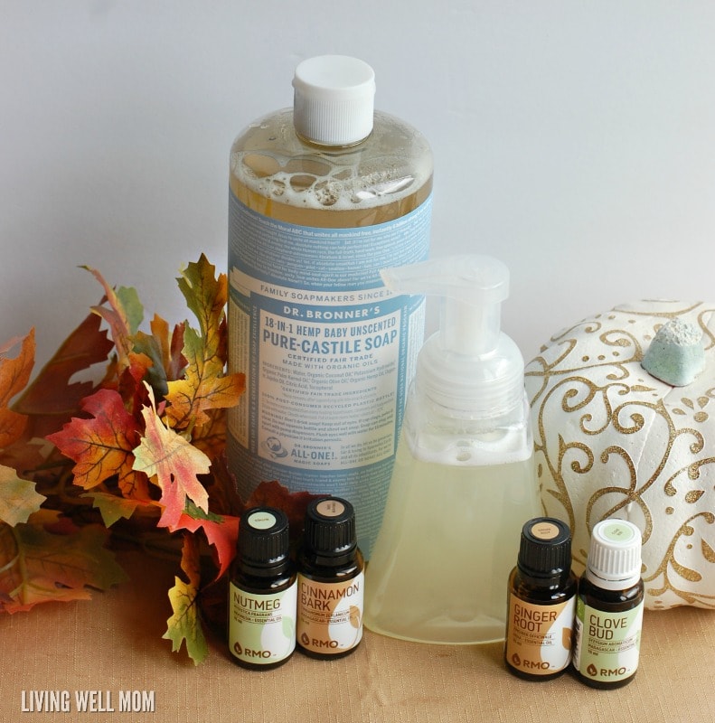 DIY Pumpkin Spice Foaming Hand Soap with Essential Oils - Living Well Mom