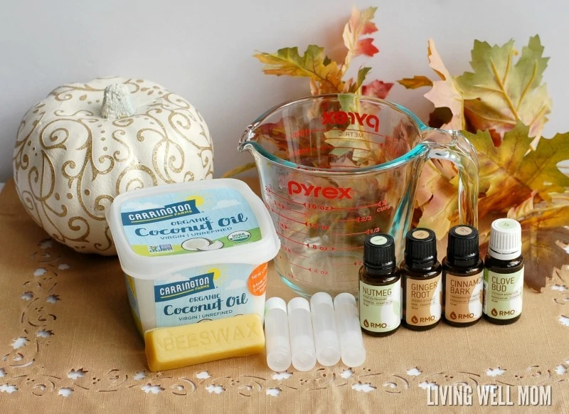 DIY Pumpkin Spice Lip Balm with Essential Oils - Living Well Mom