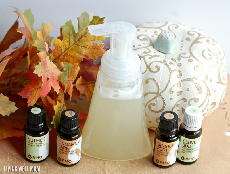 DIY Pumpkin Spice Foaming Hand Soap with Essential Oils - Living Well Mom