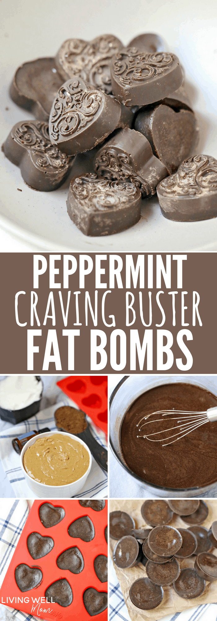 Peppermint Craving Buster Fat Bombs - these simple 4-ingredient fat bombs are quick & easy to make and can help reduce sugar cravings. They're so delicious, it's hard to believe they're sugar-free, dairy-free, and Paleo! Get 2 sets of instructions - one for "immediate cravings" and another if you want to make a larger batch.