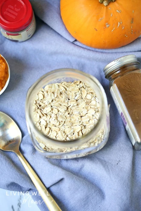 oats in a mason jar