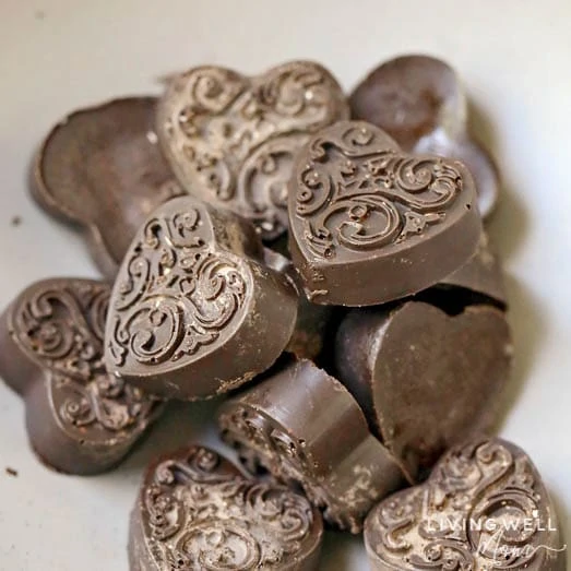 molded chocolate heart keto fat bombs