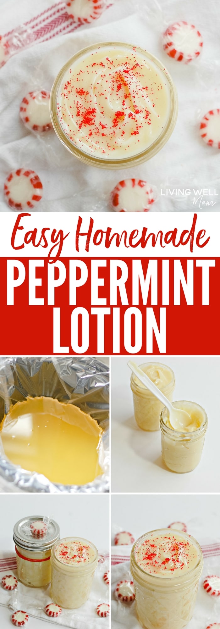 Easy Homemade Crockpot Peppermint Lotion - Living Well Mom