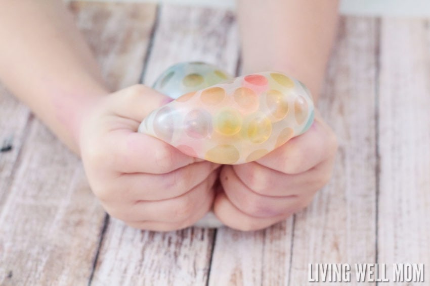 DIY stress ball make great calming activities for kids at home