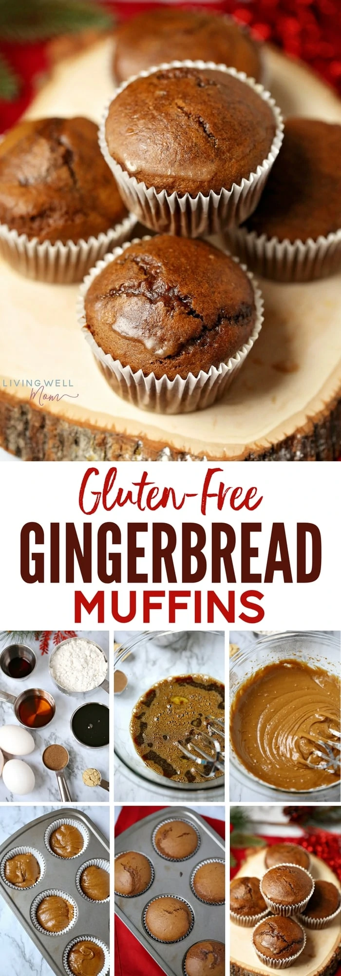 collection of photos - gluten-free gingerbread muffins