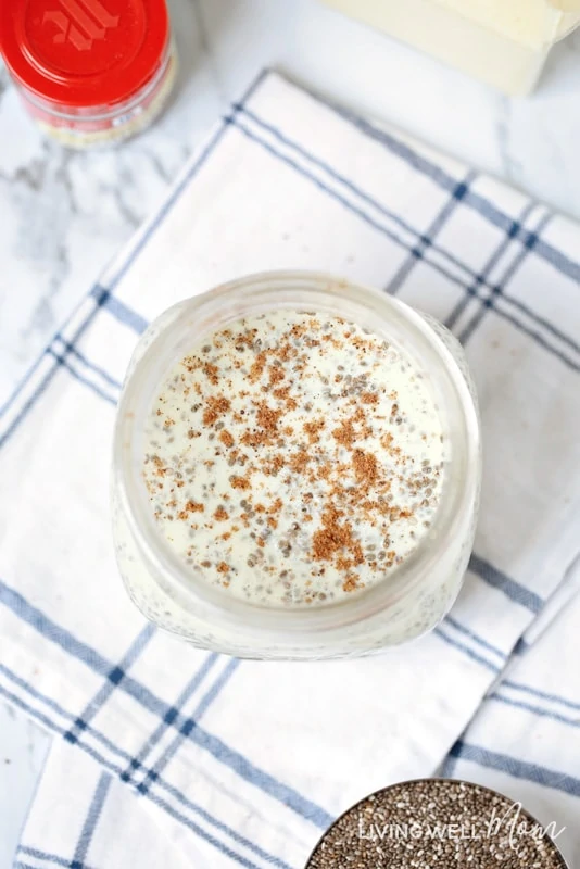 This quick and easy Chia Eggnog Pudding couldn't be simpler to make and is the perfect healthy holiday treat for the eggnog lover. With just 3 ingredients, this no-bake eggnog dessert is Paleo, naturally gluten-free, dairy-free, and has vegan options!