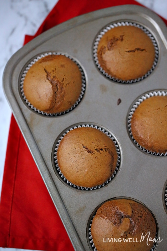 freshly baked gingerbread muffins in muffin tin