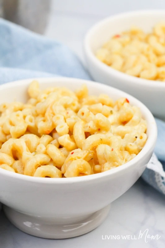 Bowls of gluten-free macaroni and cheese. 