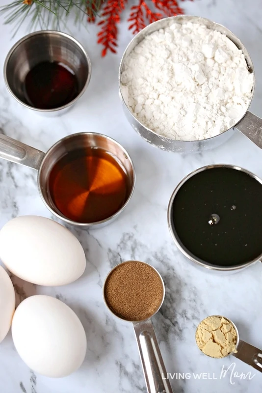 ingredients for gluten-free gingerbread muffins