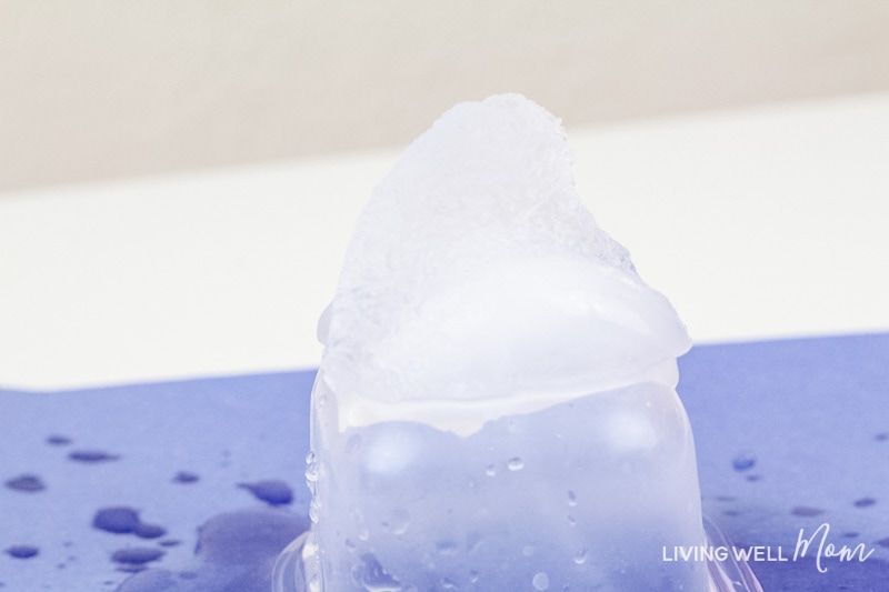 This fun STEM activity teaches kids about the science of water and ice. They'll be amazed at how it appears you are pouring ice directly from a water bottle with this "instant ice" activity!