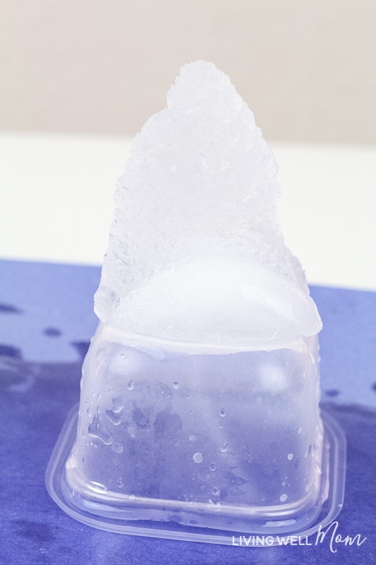 This fun STEM activity teaches kids about the science of water and ice. They'll be amazed at how it appears you are pouring ice directly from a water bottle with this "instant ice" activity!