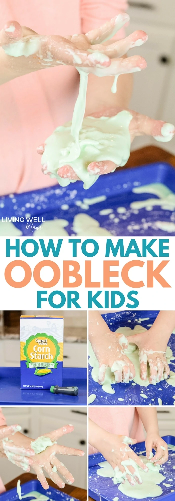 Steps and ingredients on how to make oobleck