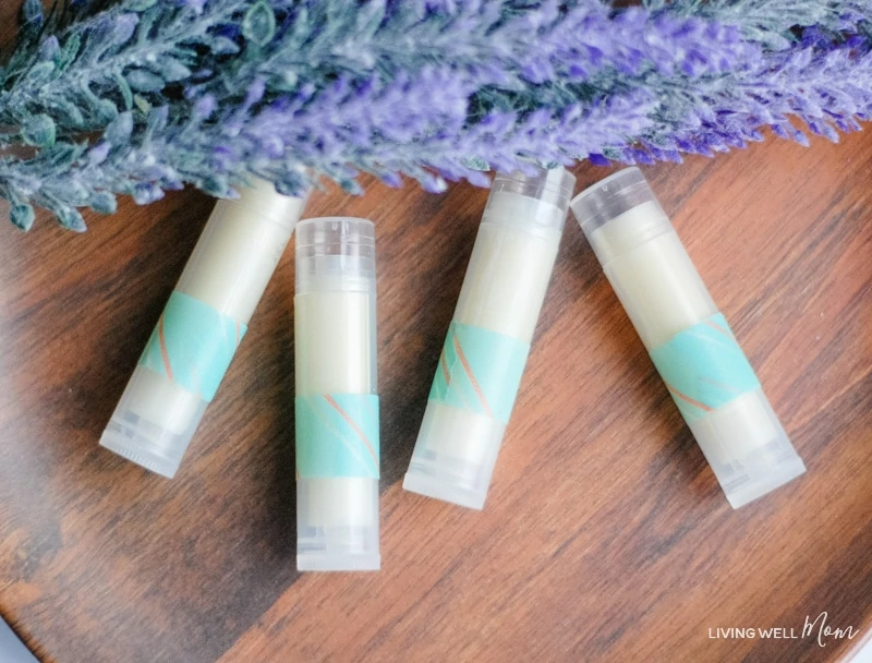 homemade bug bite relief sticks with essential oil for itching