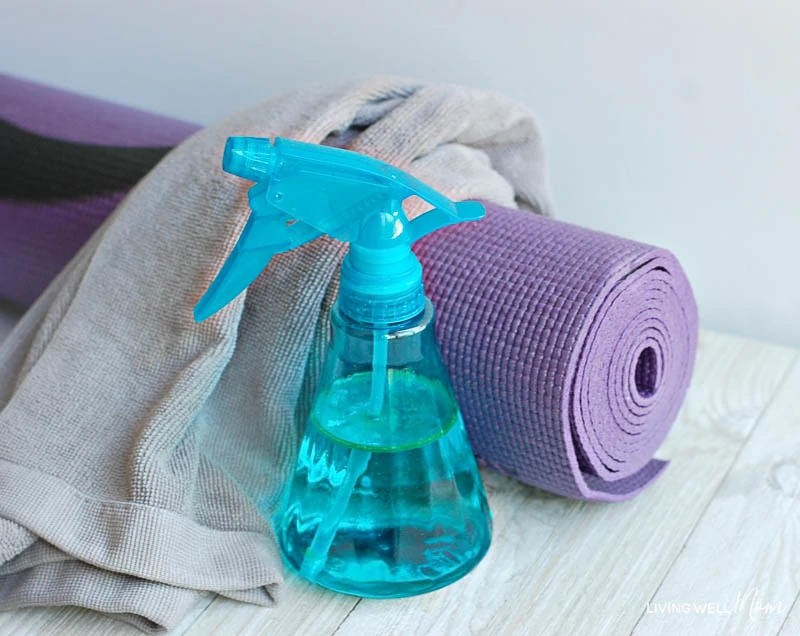 refreshing yoga mat spray with essential oils