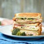 grilled cheese broccoli and ham sandwich