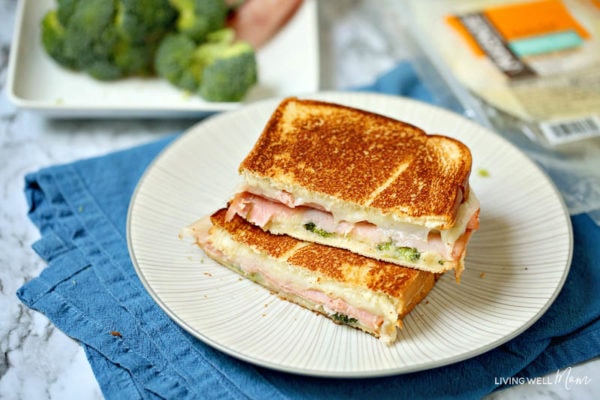 Grilled Cheese, Ham, and Broccoli Sandwich (Gluten-Free option)