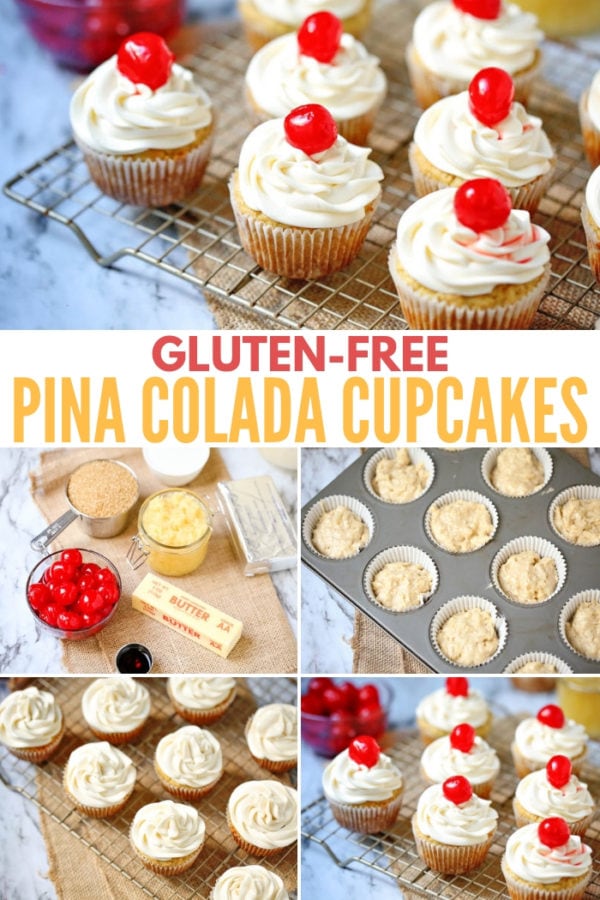 gluten-free pina colada cupcakes - dessert recipe