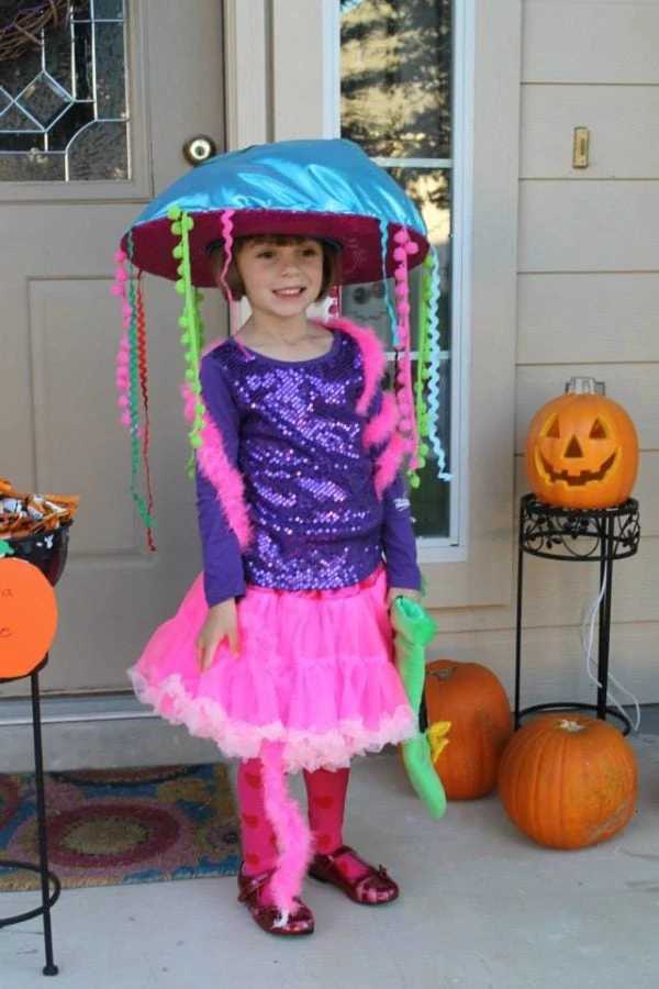 DIY Jellyfish Halloween costume idea - sensory friendly for children with autism