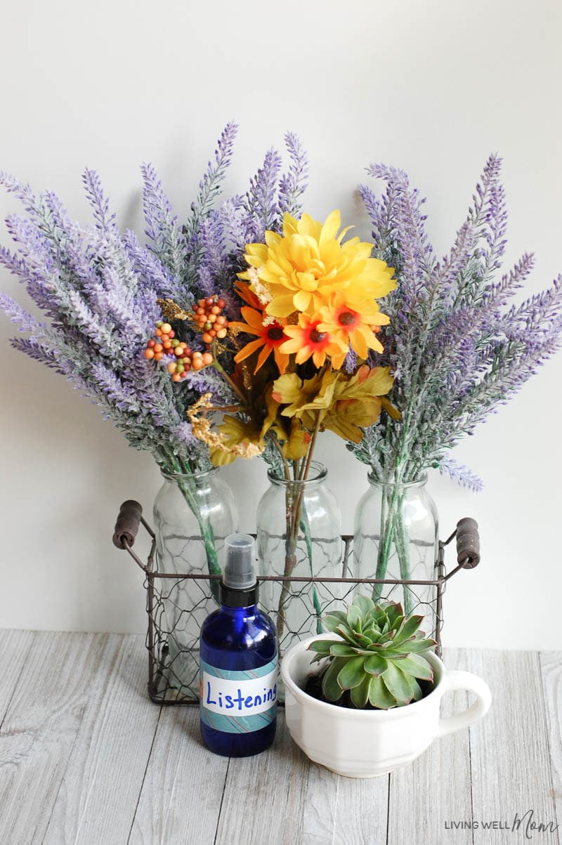 A bouquet of flowers in a vases on a table