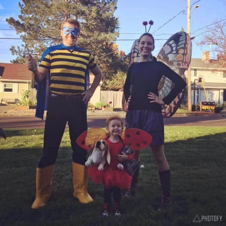Family dressed in autism-friendly halloween costumes