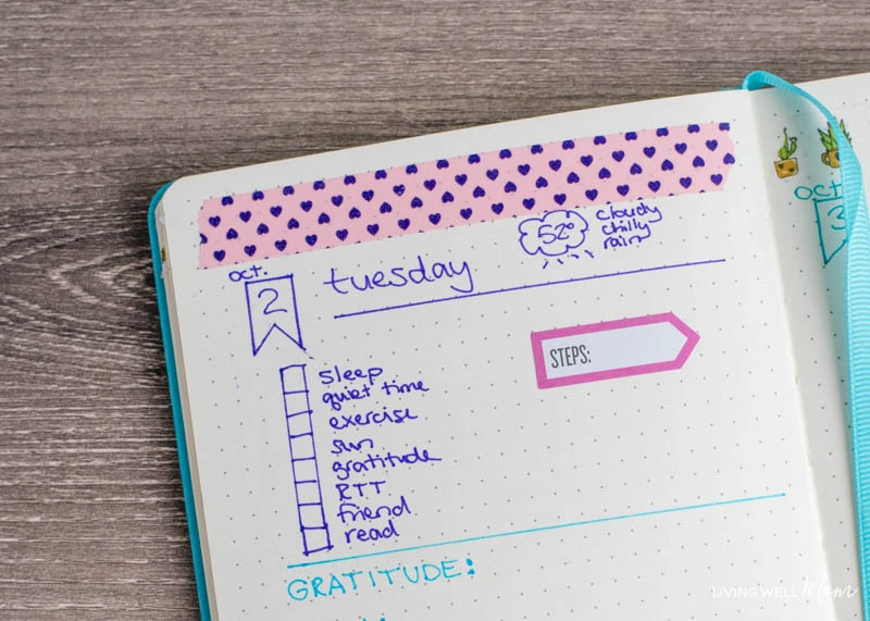simple, bullet journal layout ideas for busy moms
