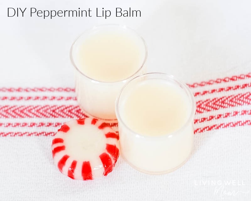 easy DIY peppermint lip balm with essential oils