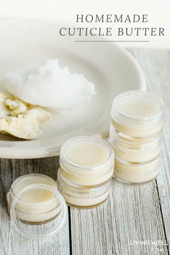 homemade cuticle butter in small containers