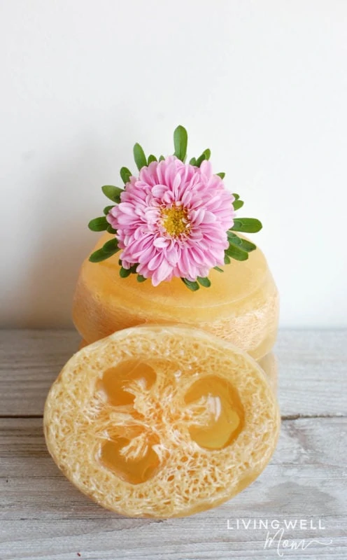 loofah soap recipe with citrus essential oils