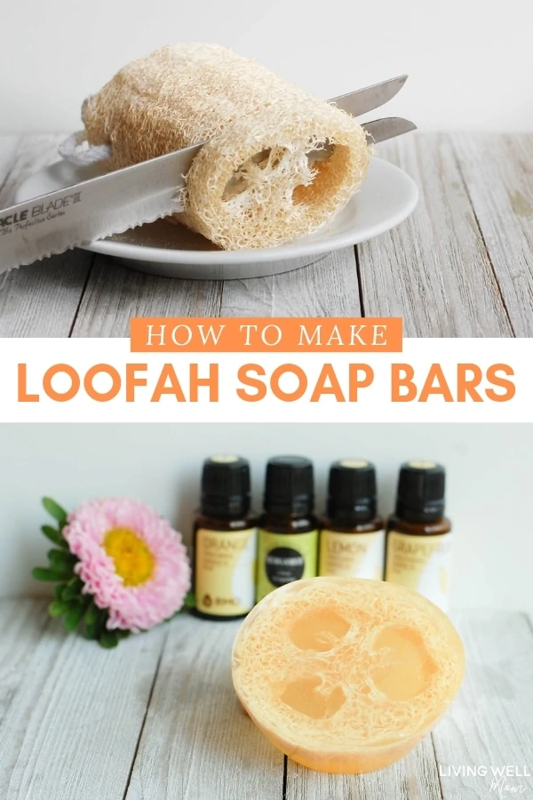 melt and pour loofah soap bars recipe and tutorial