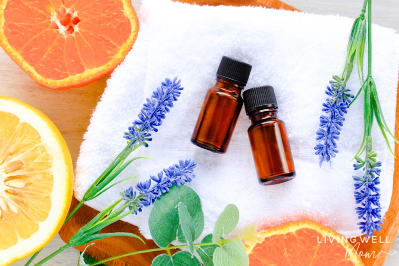 essentials for allergies with citrus fruits and flowers