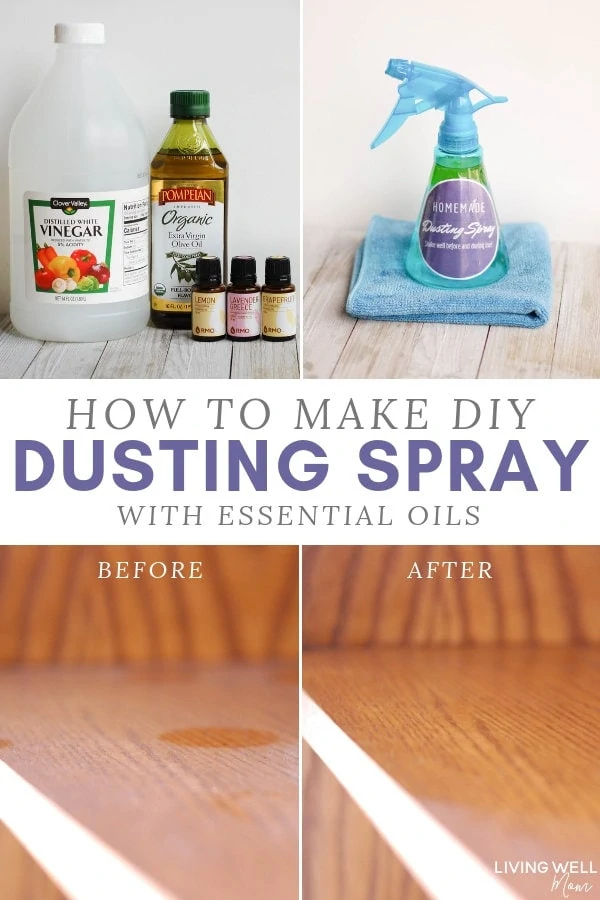 How to Make DIY Dusting Spray with Essential Oils pinterest collage