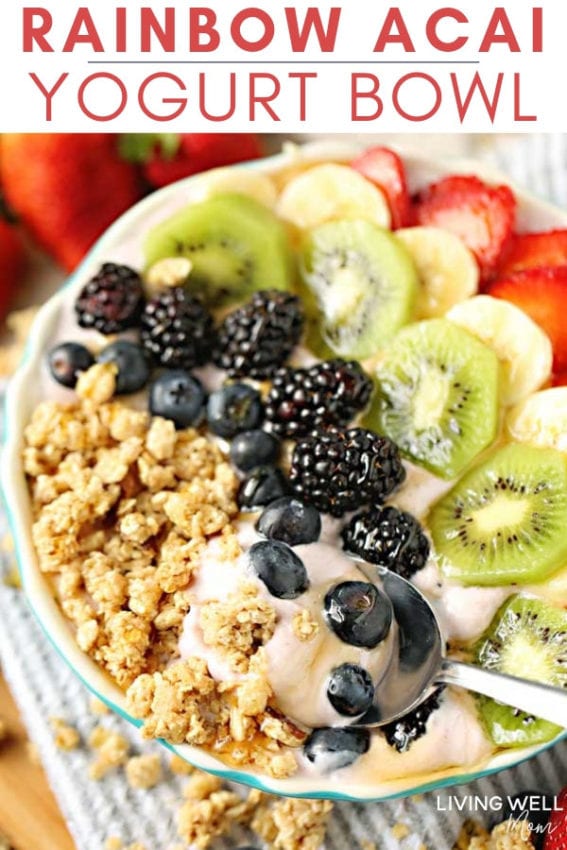 acai yogurt bowl with fruit and granola