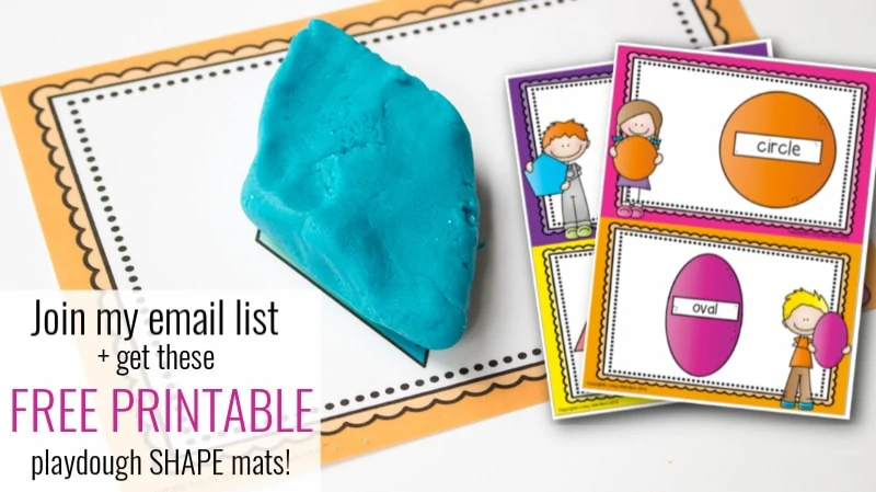 Free playdough activity printables with blue playdough made into a diamond shape. 