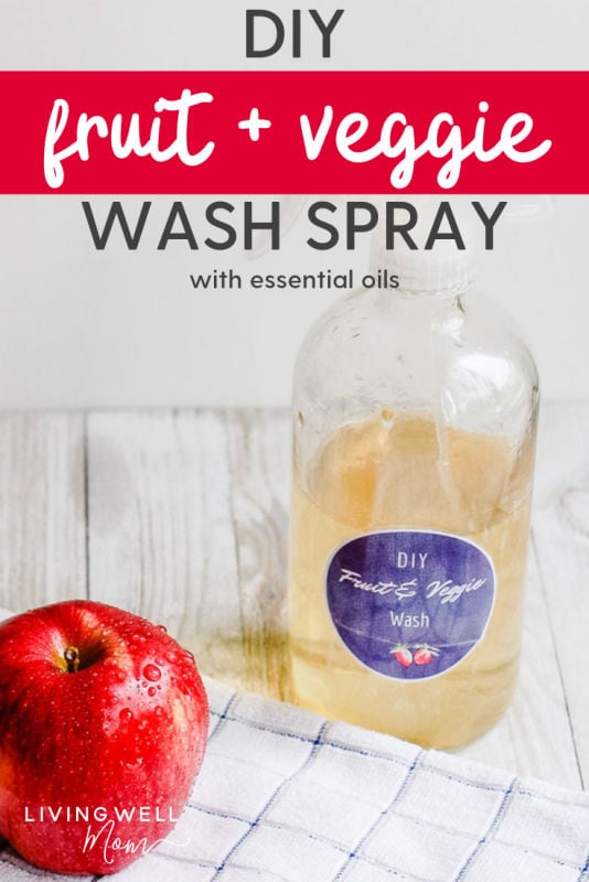 DIY fruit + veggie wash spray with essential oils pinterest image