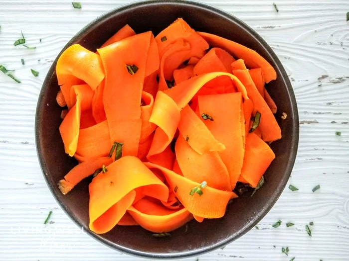 carrot spaghetti in a bowl