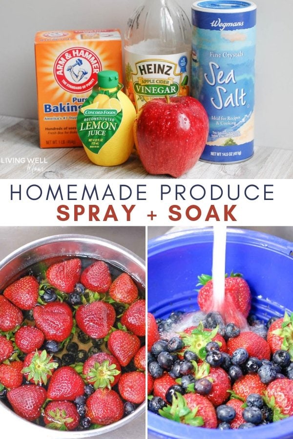 Recipe for DIY fruit and vegetable spray and soak. 