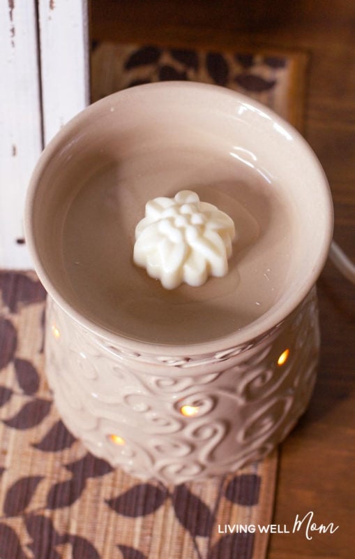homemade scented wax melts in a wax warmer